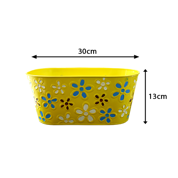 double hook floral Oval railing planters ( yellow)