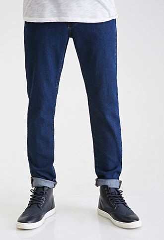 Sanded Dark Wash - Skinny Jeans | 21 MEN - 2000118750