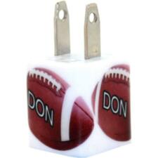 monogram football time phone charger - classy charger