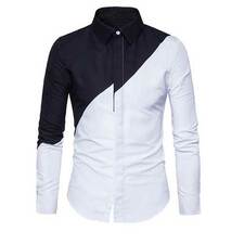 Mens black white shirt