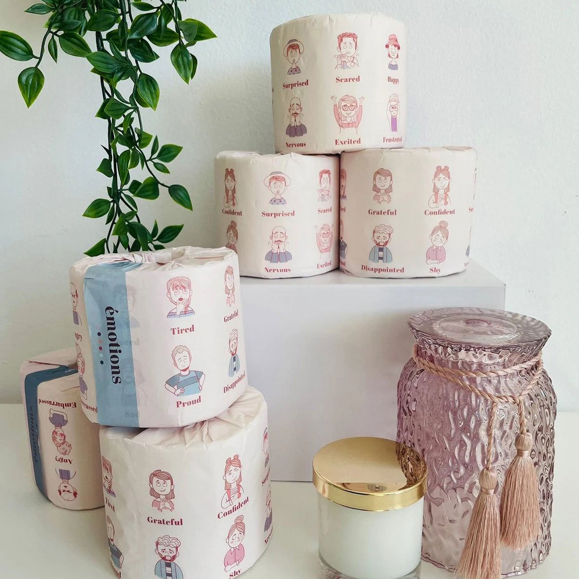 100% Bamboo White Toilet Pa...