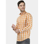 Men Orange Check Shirts