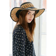 Fiesta Pattern Straw Floppy Hat - Urban Outfitters
