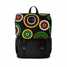 Guyanese Swag Floral Ice Gold Green Unisex Casual Shoulder Backpack