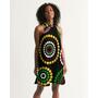 Guyanese Swag Ice Gold Green Floral Women's Halter Dress
