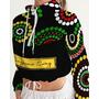 Guyanese Swag Ice Gold Green Women's Cropped Windbreaker