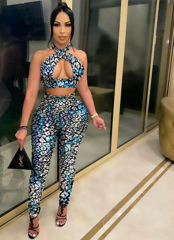 Colorful Snake Skin Print S...