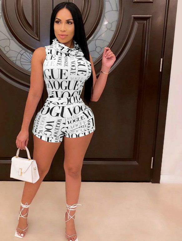 Fashion Letter Print 2 Piec...