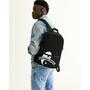 White-Black Kf Logo  Small Canvas Backpack