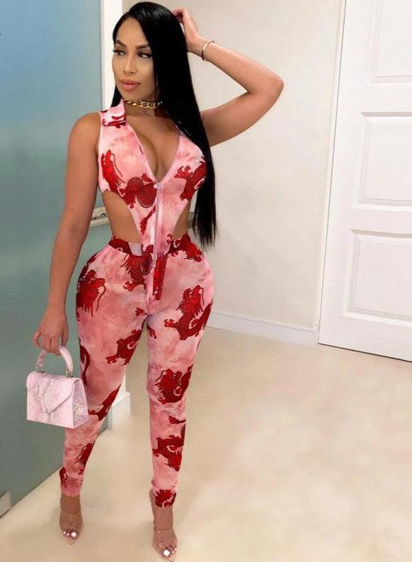 Sexy 2 Pc Dragon Print High...