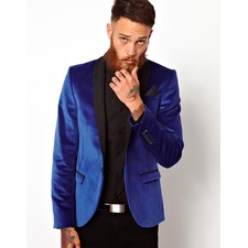 Image 1 of Noose & Monkey Skinny Blazer In Velvet
