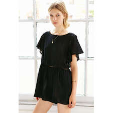 Ecote Circle Trimmed Frock Romper - Urban Outfitters