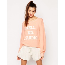 Image 1 of Wildfox Baggy Beach Sweatshirt With Hell No Cardio Print