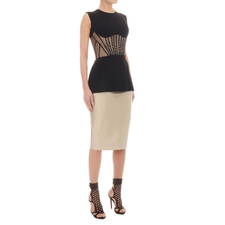 Black Lace Bone Detail Top