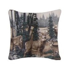 Blue Ridge Trading White Tail Dreams Square Accent Pillow by Kimlor