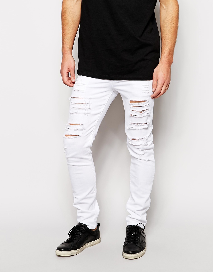 Image 1 of ASOS Skinny Jeans With Extreme Rips