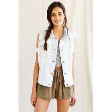 Urban Renewal Recycled Bleached Denim Vest - Urban Outfitters