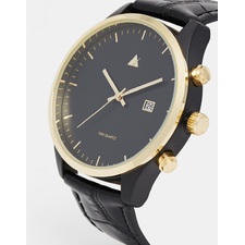 Image 2 of ASOS Watch In Black And Gold