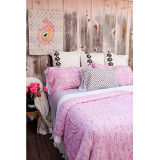 Kerry Cassill - Luxury Indian printed Bedding and Apparel — Pink Paisley Pillowcase