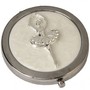 Engraved Crystal Ballerina Silver Compact Mirror