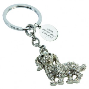 Personalised Crystal Dog Ke...