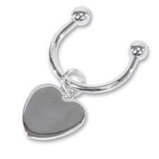 Silver Heart Screwball Keyring