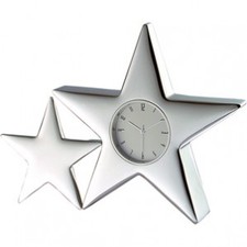 Silver Plated Twin Star Clock