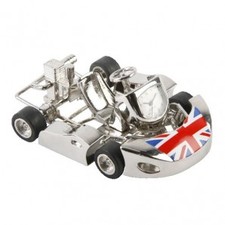 Engraved Miniature Go Kart Clock with Union Jack