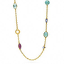 MULTI RHINESTONE STATION NECKLACE