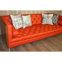 Tangerine and Walnut Koening Sofa