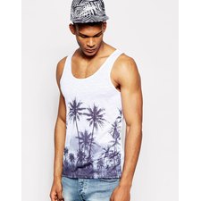 Image 1 of River Island Tank with Palm Print