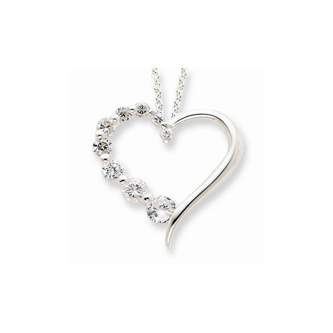 Sterling Silver CZ Heart Jo...