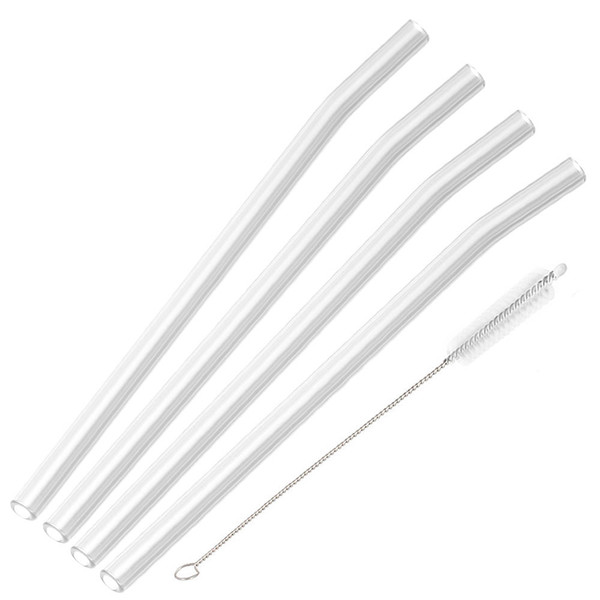 clear glass straws with cle...