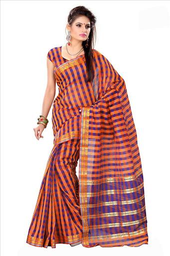 COTTON PRINTED SAREE - Oran...