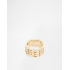 Image 1 of ASOS Ring With Engraved Design In Gold