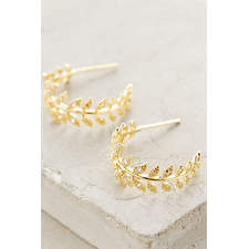Feathered Frond Hoops - anthropologie.com