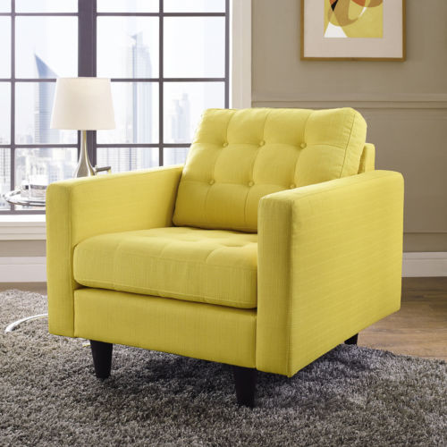 EMPRESS-UPHOLSTERED-ARMCHAIR-Tufted-Buttons-Plush-Cushions-Armrests-Wood-Legs