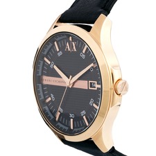 Armani Exchange Black Leather Strap Watch AX2129