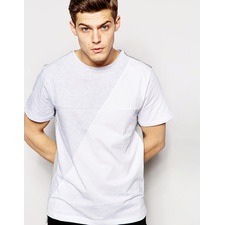 Image 1 of River Island T-Shirt with Diagonal Blocking