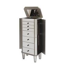 Mirrored Jewelry Armoire with Silver Wood by Powell - The Classy Home