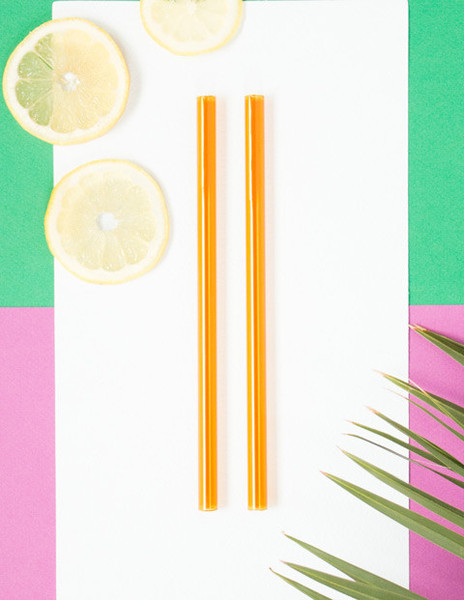 amber straight glass straws