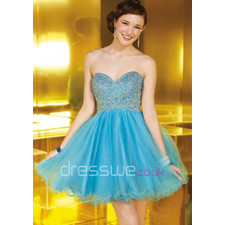 Original Sweetheart Neckilne Ruffles Beading Bodice Short/Mini Summer Cocktail Dress