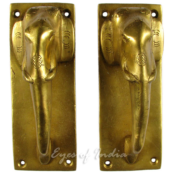 Pair Of Elephant Brass Door...