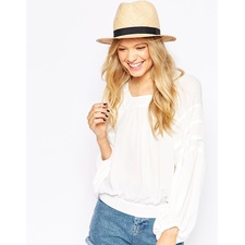 Image 1 of ASOS Straw Trilby Hat With Narrow Band