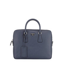 N3BSN Prada Saffiano Slim Briefcase with Shoulder Strap