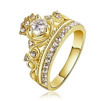 18k Gold Plated Crown Ring ...