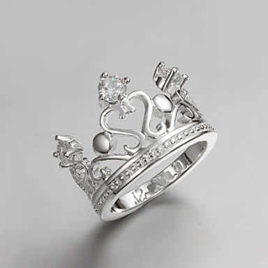 Royal Silver Plated Crown Ring