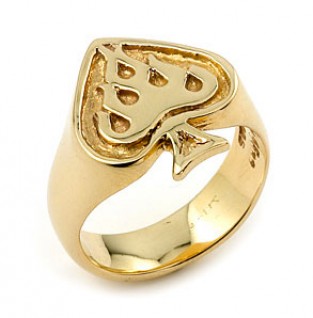 14K Gold Ace Flame Ring for...