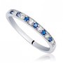 .925 Sterling Silver Round Cut Blue & White Cubic Zirconia Ring