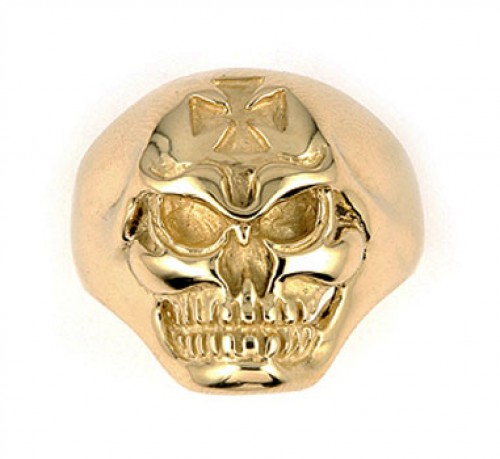 14K Gold Wicked Skull Ring ...